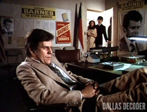 Bobby Ewing, Cliff Barnes, Dallas, Election, Ken Kercheval, Pam Ewing, Patrick Duffy, Victoria Principal