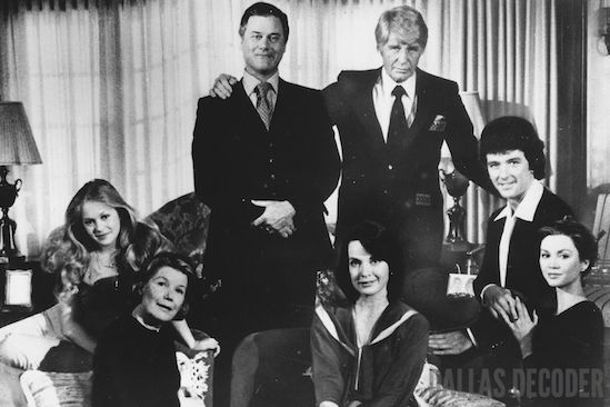Barbara Bel Geddes, Bobby Ewing, Charlene Tilton, Dallas, Jim Davis, Jock Ewing, J.R. Ewing, Larry Hagman, Linda Gray, Lucy Ewing, Miss Ellie Ewing, Pam Ewing, Patrick Duffy, Victoria Principal