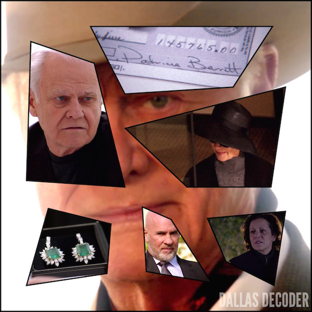 Carmen Ramos, Cliff Barnes, Dallas, Harris Ryland, J.R. Ewing, Larry Hagman, Marlene Forte, Mitch Pileggi, Patricia Barrett, TNT, Who Killed J.R.?