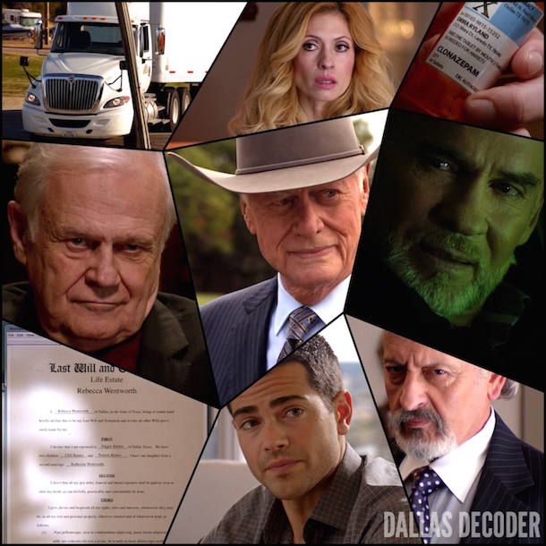Carlos Del Sol, Castulo Guerra, Christopher Ewing, Cliff Barnes, Dallas, Emily Kosloski, Harris Ryland, Jesse Metcalfe, J.R. Ewing, Ken Kercheval, Larry Hagman, Mitch Pileggi, TNT, Who Killed J.R.?