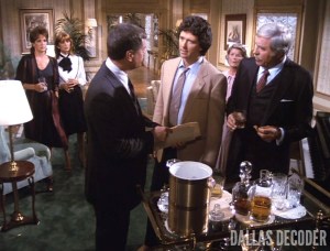Barbara Bel Geddes, Bobby Ewing, Clayton Farlow, Dallas, Howard Keel, J.R. Ewing, Larry Hagman, Linda Gray, Miss Ellie Ewing, Pam Ewing, Patrick Duffy, Sue Ellen Ewing, Victoria Principal, Wedding