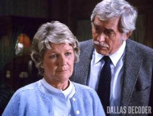 Barbara Bel Geddes, Clayton Farlow, Dallas, Eye of the Beholder, Howard Keel, Miss Ellie Ewing