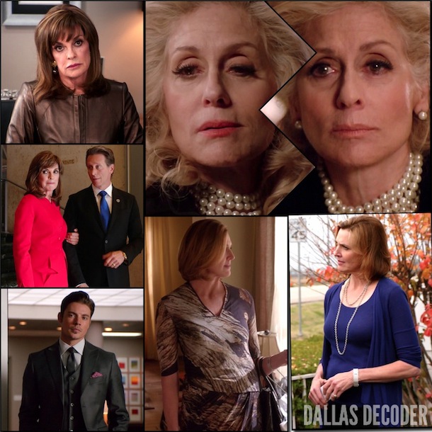 Ann Ewing, Brenda Strong, Dallas, D.T.R., Governor Sam McConaughey, John Ross Ewing, Josh Henderson, Judith Light, Judith Ryland, Linda Gray, Steven Weber, Sue Ellen Ewing, TNT