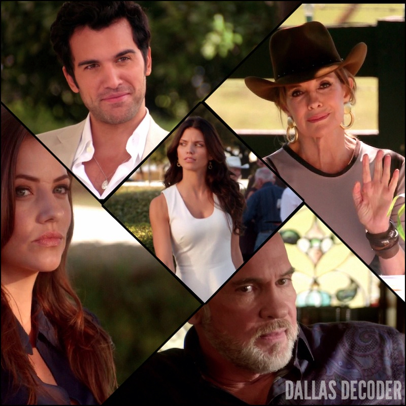 AnnaLynne McCord, Dallas, Harris Ryland, Heather, Juan Pablo Di Pace, Julie Gonzalo, Linda Gray, Mitch Pileggi, Nicolas Trevino, Pamela Rebecca Barnes Ewing, Sue Ellen Ewing, TNT, Trust Me