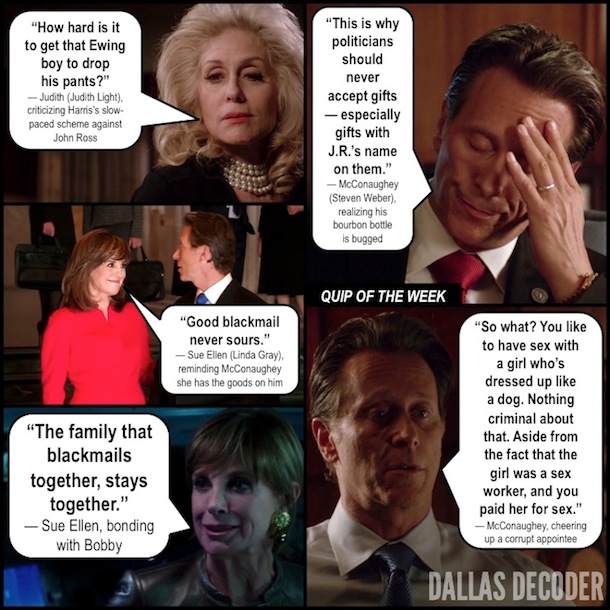 Dallas, D.T.R., Judith Light, Judith Ryland, Linda Gray, Sam McConaughey, Steven Weber, Sue Ellen Ewing