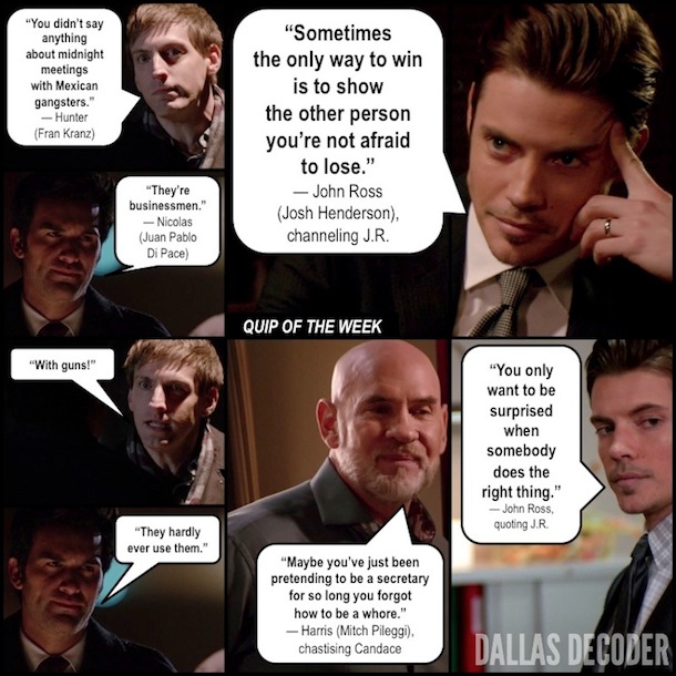 Dallas, Fran Kranz, Hunter McKay, John Ross Ewing, Josh Henderson, Juan Pablo Di Pace, Like a Bad Penny, Mitch Pileggi, Nicolas Trevino, TNT