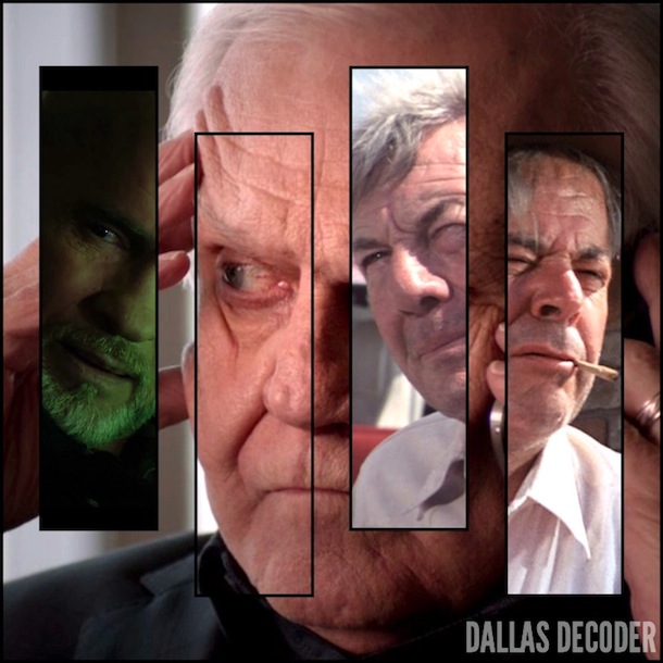 Amos Krebbs, Cliff Barnes, Dallas, David Wayne, Digger Barnes, Harris Ryland, Ken Kercheval, Mitch Pileggi, TNT, William Windom