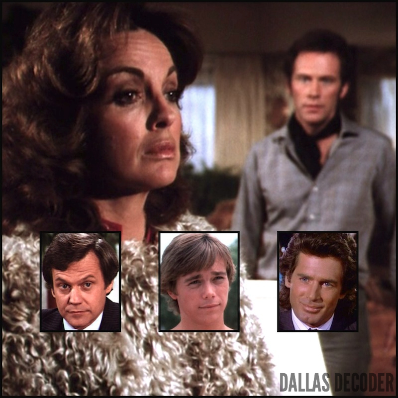 Christopher Atkins, Cliff Barnes, Dusty Farlow, Jack Scalia, Jared Martin, Ken Kercheval, Linda Gray, Nicolas Pearce, Peter Richards, Sue Ellen Ewing