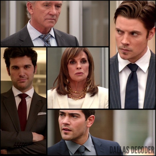 Bobby Ewing, Christopher Ewing, Dallas, Fran Kranz, Jesse Metcalfe, John Ross Ewing, Josh Henderson, Juan Pablo Di Pace, Linda Gray, Nicholas Trevino, Patrick Duffy, Sue Ellen Ewing, TNT, Victims of Love