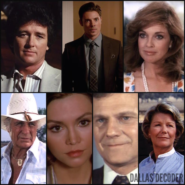 Barbara Bel Geddes, Bobby Ewing, Cliff Barnes, Dallas, Jim Davis, Jock Ewing, John Ross Ewing, Josh Henderson, Ken Kercheval, Linda Gray, Miss Ellie Ewing, Pam Ewing, Patrick Duffy, Sue Ellen Ewing, Victoria Principal, TNT