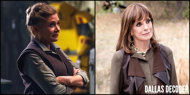 Carrie Fisher, Dallas, Linda Gray, Star Wars, Sue Ellen Ewing