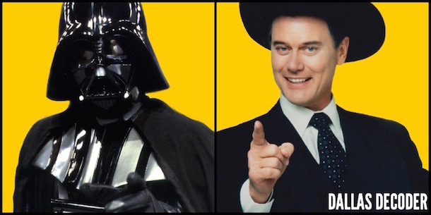 Dallas, Darth Vader, David Prowse, James Earl Jones, J.R. Ewing, Larry Hagman, Star Wars