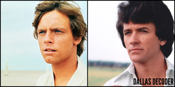 Bobby Ewing, Dallas, Luke Skywalker, Mark Hamill, Patrick Duffy, Star Wars