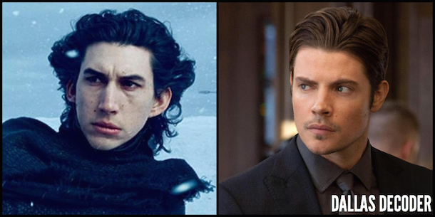 Adam Driver, Dallas, Kylo Ren, John Ross Ewing, Josh Henderson, Star Wars