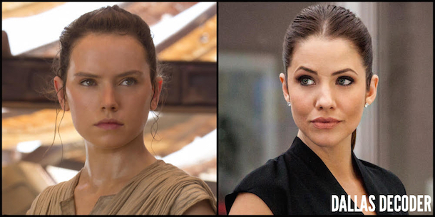 Dallas, Daisy Ridley, Julie Gonzalo, Pamela Barnes Ewing, Rey, Star Wars