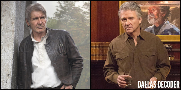Bobby Ewing, Dallas, Han Solo, Harrison Ford, Patrick Duffy, Star Wars