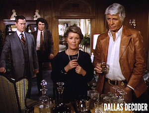 Barbara Bel Geddes, Bobby Ewing, Dallas, Jim Davis, Jock Ewing, J.R. Ewing, Larry Hagman, Miss Ellie Ewing, Patrick Duffy
